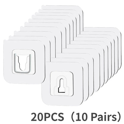 10/5 أزواج من علاقات الحائط اللاصقة مزدوجة الوجه، غير مرئية وبدون أثر، مناسبة للتخزين في الحمام، المطبخ، أو غرفة النوم.